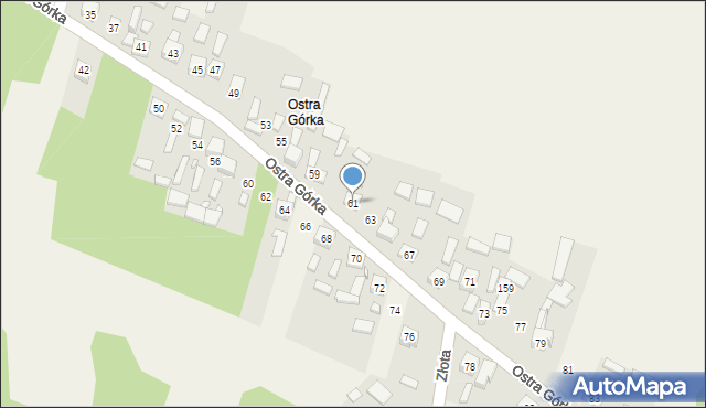 Zajączków, Ostra Górka, 61, mapa Zajączków