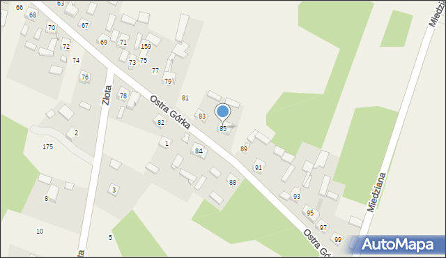 Zajączków, Ostra Górka, 85, mapa Zajączków