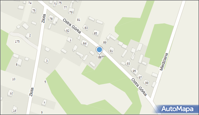 Zajączków, Ostra Górka, 88, mapa Zajączków