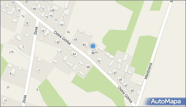 Zajączków, Ostra Górka, 89, mapa Zajączków
