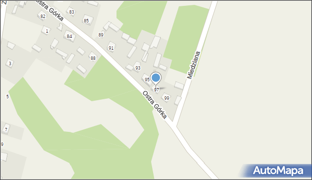 Zajączków, Ostra Górka, 97, mapa Zajączków