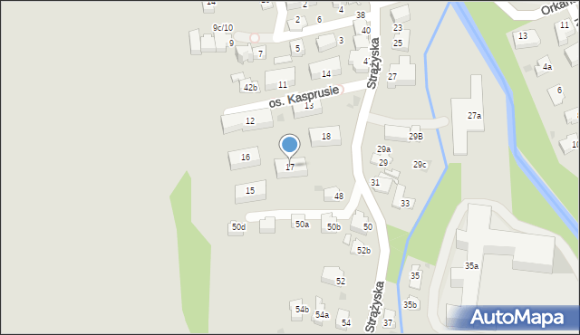 Zakopane, Osiedle Kasprusie, 17, mapa Zakopanego