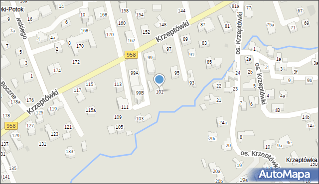Zakopane, Osiedle Krzeptówki, 101, mapa Zakopanego