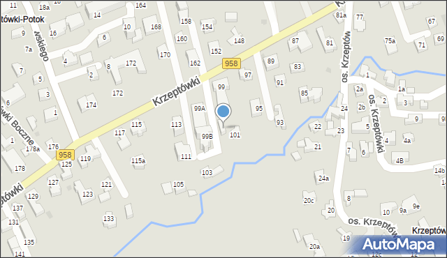 Zakopane, Osiedle Krzeptówki, 101A, mapa Zakopanego