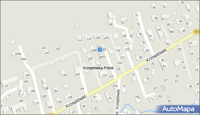 Zakopane, Osiedle Krzeptówki, 120, mapa Zakopanego