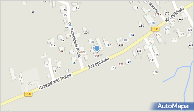 Zakopane, Osiedle Krzeptówki, 196, mapa Zakopanego
