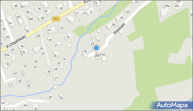 Zakopane, Osiedle Krzeptówki, 25a, mapa Zakopanego
