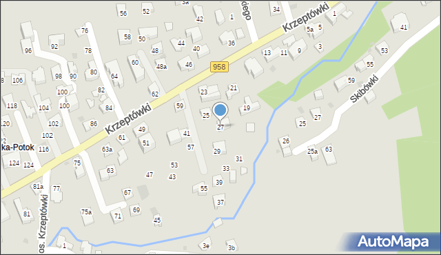 Zakopane, Osiedle Krzeptówki, 27, mapa Zakopanego