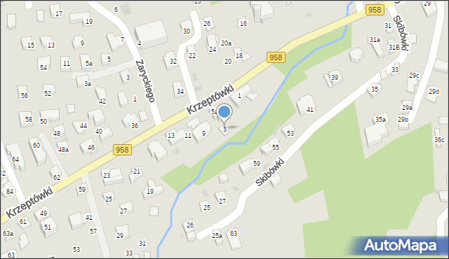 Zakopane, Osiedle Krzeptówki, 3, mapa Zakopanego