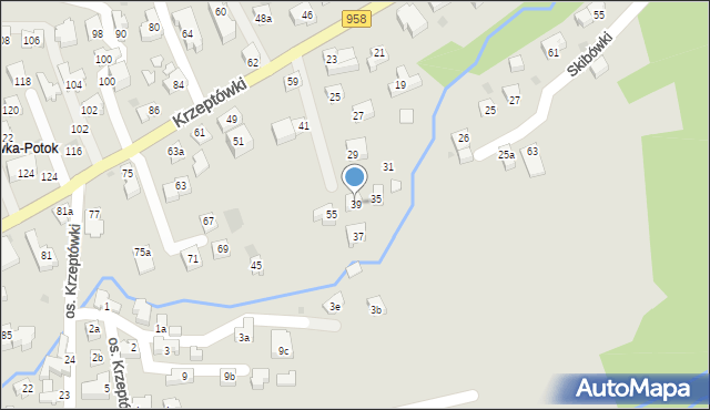 Zakopane, Osiedle Krzeptówki, 39, mapa Zakopanego