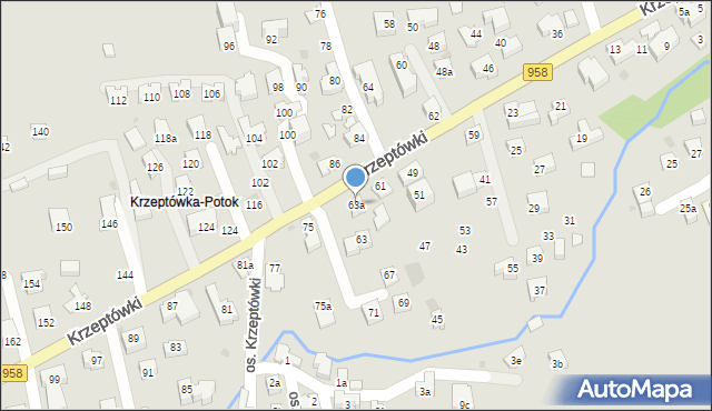 Zakopane, Osiedle Krzeptówki, 63a, mapa Zakopanego