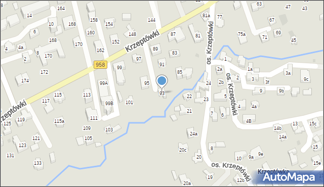 Zakopane, Osiedle Krzeptówki, 93, mapa Zakopanego