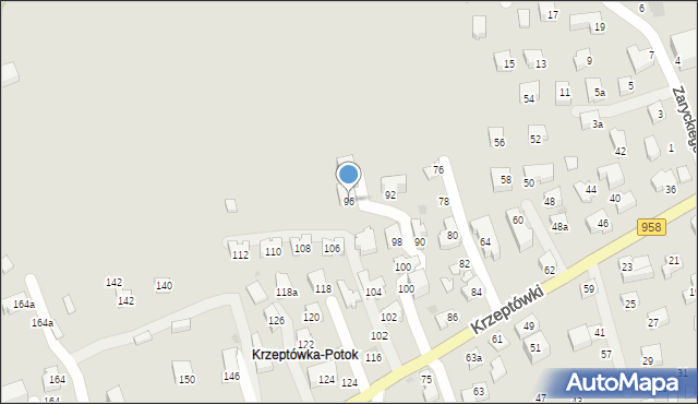 Zakopane, Osiedle Krzeptówki, 96, mapa Zakopanego