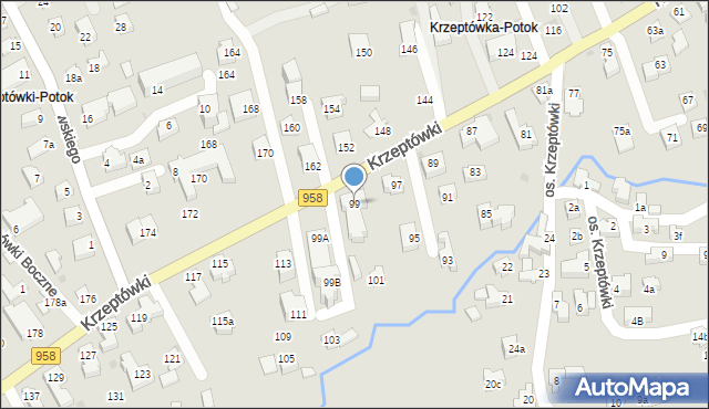 Zakopane, Osiedle Krzeptówki, 99, mapa Zakopanego