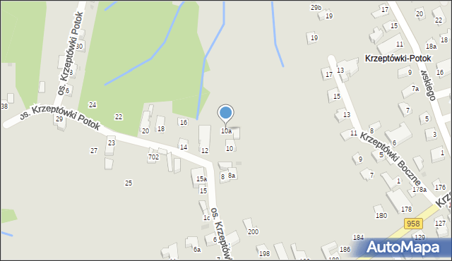 Zakopane, Osiedle Krzeptówki Potok, 10a, mapa Zakopanego