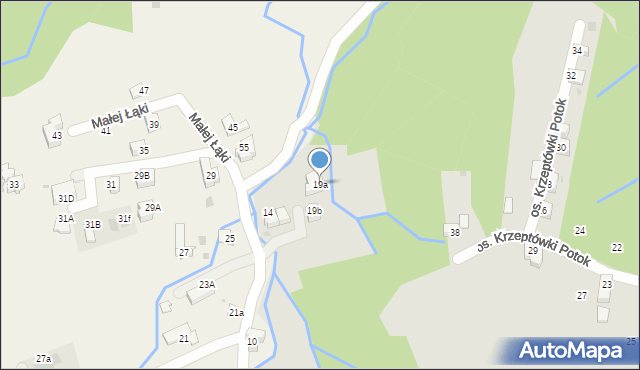 Zakopane, Osiedle Krzeptówki Potok, 19a, mapa Zakopanego