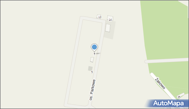 Żakowo, Osiedle Parkowe, 7, mapa Żakowo