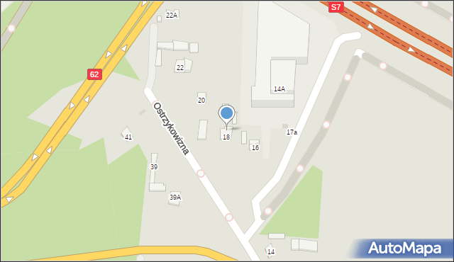 Zakroczym, Ostrzykowizna, 18a, mapa Zakroczym