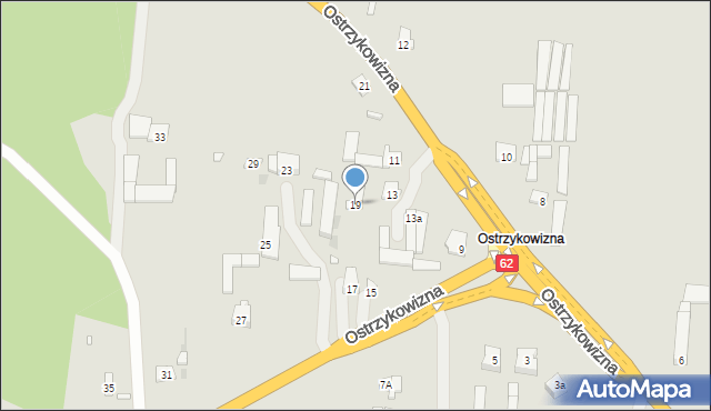 Zakroczym, Ostrzykowizna, 19, mapa Zakroczym