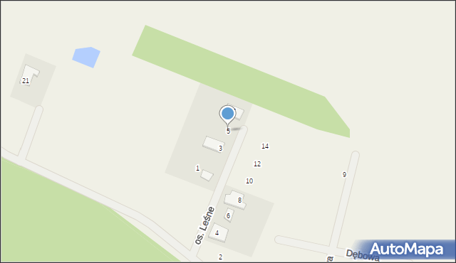 Zakrzewko, Osiedle Leśne, 5, mapa Zakrzewko