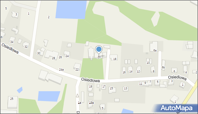 Zakrzewo, Osiedlowa, 20, mapa Zakrzewo