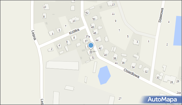 Zakrzewo, Osiedlowa, 33, mapa Zakrzewo