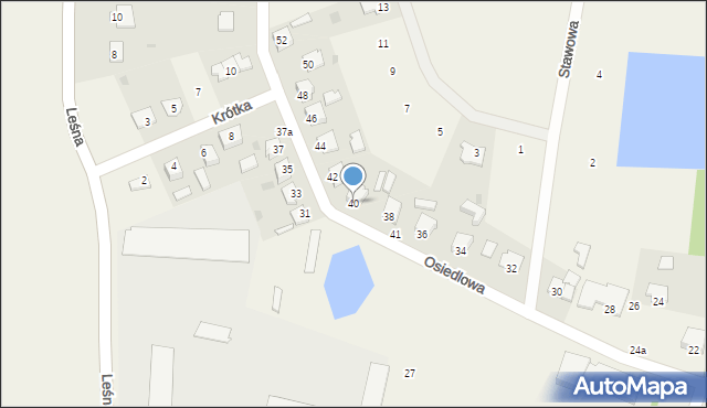 Zakrzewo, Osiedlowa, 40, mapa Zakrzewo