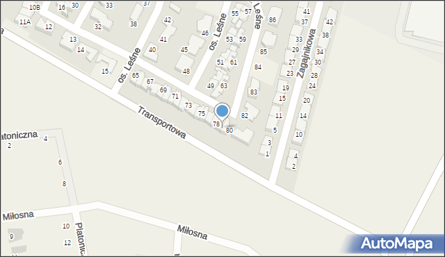 Zalasewo, Osiedle Leśne, 79, mapa Zalasewo