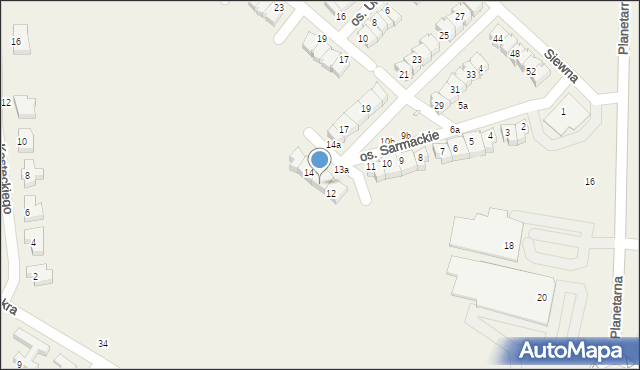 Zalasewo, Osiedle Sarmackie, 13, mapa Zalasewo