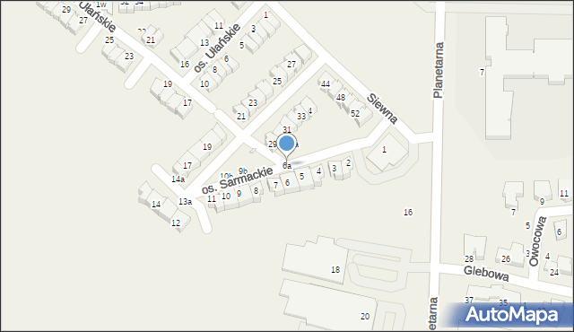 Zalasewo, Osiedle Sarmackie, 6a, mapa Zalasewo