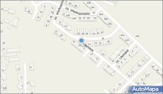 Zalasewo, Osiedle Ułańskie, 28, mapa Zalasewo