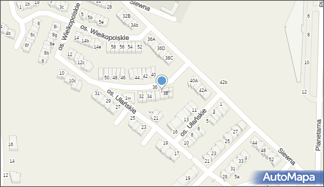 Zalasewo, Osiedle Ułańskie, 37, mapa Zalasewo