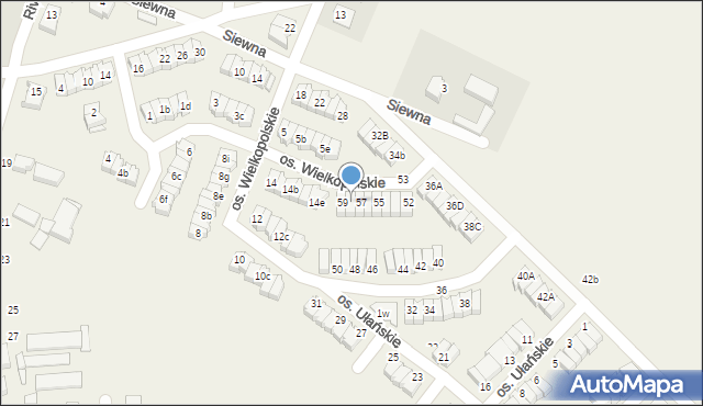 Zalasewo, Osiedle Ułańskie, 58, mapa Zalasewo