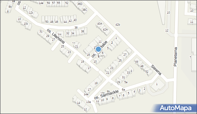 Zalasewo, Osiedle Ułańskie, 8, mapa Zalasewo