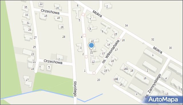 Zalasewo, Osiedle Wiktoriańskie, 11, mapa Zalasewo