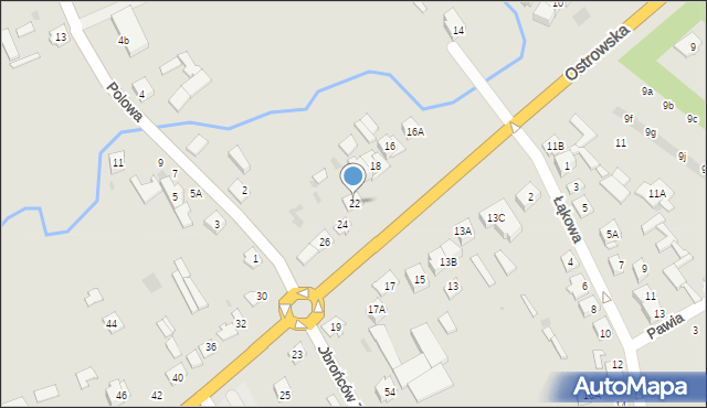 Zambrów, Ostrowska, 22, mapa Zambrów