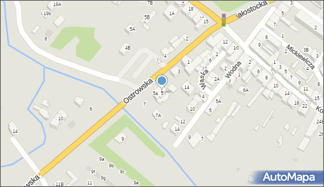 Zambrów, Ostrowska, 5, mapa Zambrów
