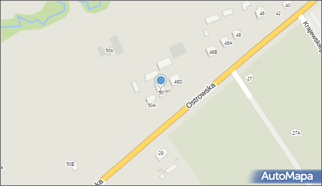 Zambrów, Ostrowska, 50, mapa Zambrów