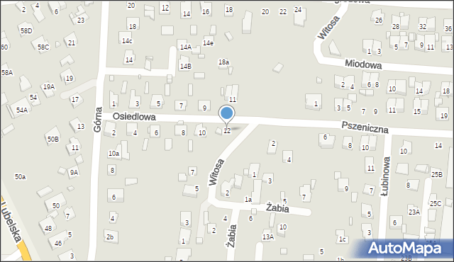 Zamość, Osiedlowa, 12, mapa Zamościa