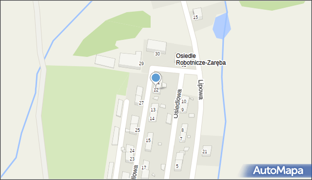 Zaręba, Osiedlowa, 12, mapa Zaręba