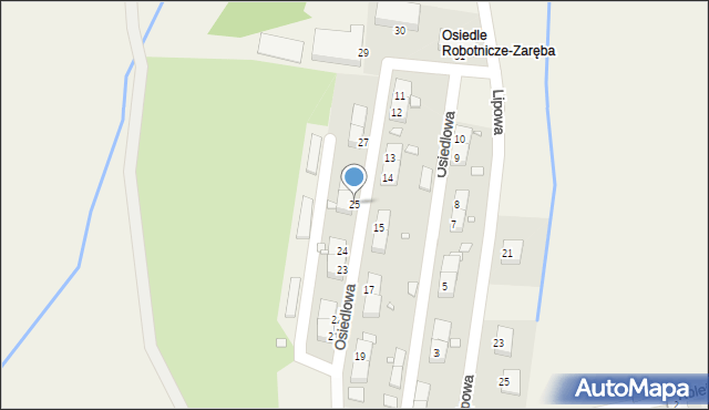 Zaręba, Osiedlowa, 25, mapa Zaręba