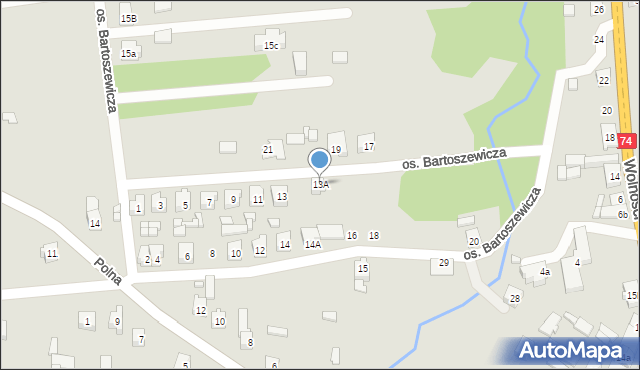 Żarnów, Osiedle Bartoszewicza Juliana, 13A, mapa Żarnów