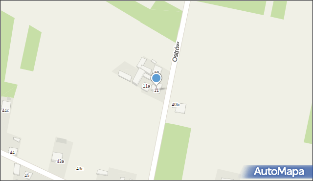 Zaskale, Ostrów, 11, mapa Zaskale