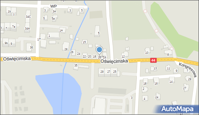 Zator, Oświęcimska, 16, mapa Zator