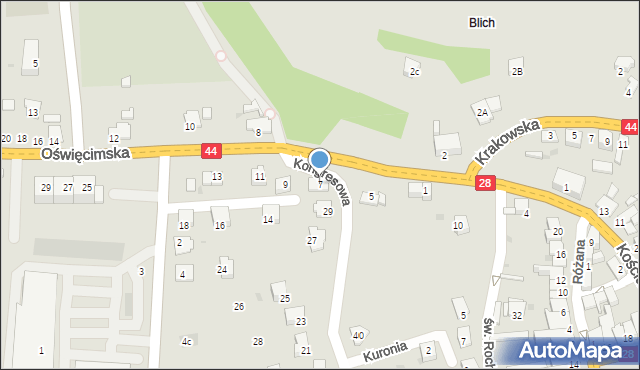 Zator, Oświęcimska, 7, mapa Zator