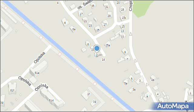 Zawadzkie, Osiedle Świerkle, 12, mapa Zawadzkie