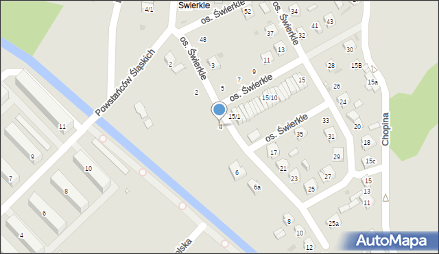Zawadzkie, Osiedle Świerkle, 4, mapa Zawadzkie