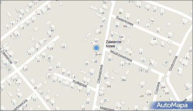 Zawiercie, Oświatowa, 37, mapa Zawiercie