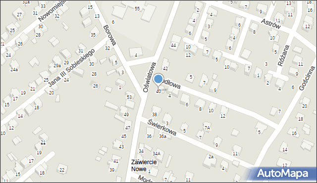 Zawiercie, Oświatowa, 40, mapa Zawiercie