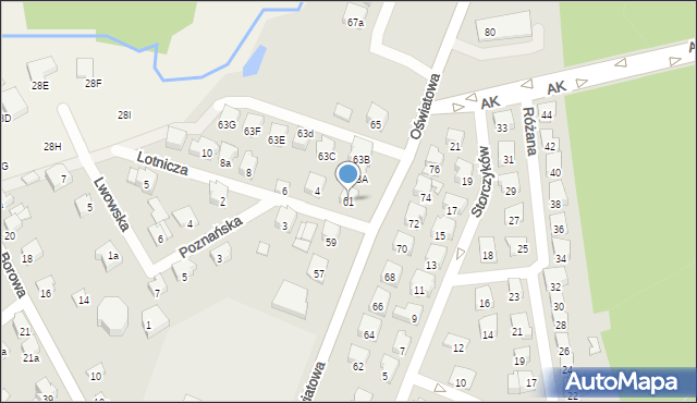 Zawiercie, Oświatowa, 61, mapa Zawiercie